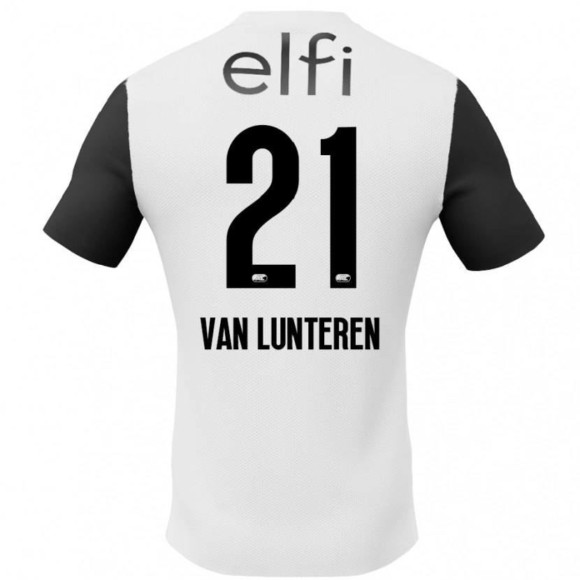 Danxen Hombre Camiseta Desiree Van Lunteren #21 Blanco Negro 2ª Equipación 2024/25 La Camisa México