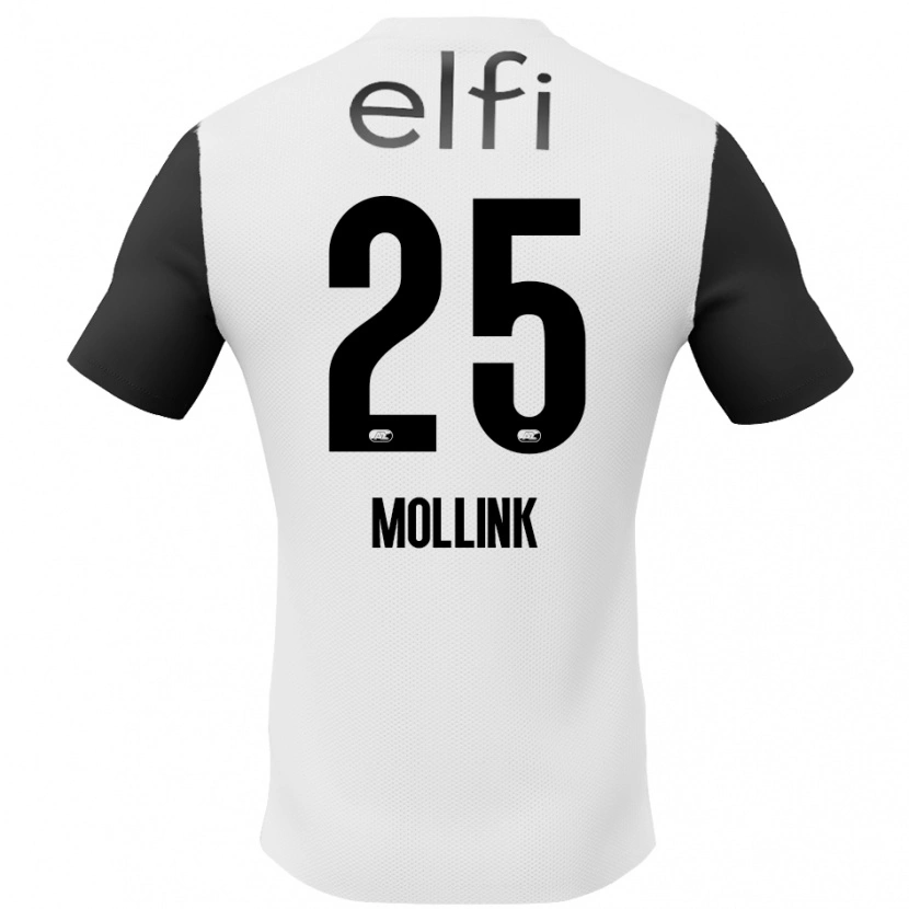 Danxen Hombre Camiseta Yaël Mollink #25 Blanco Negro 2ª Equipación 2024/25 La Camisa México