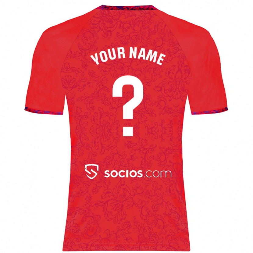Danxen Hombre Camiseta Su Nombre #0 Rojo 2ª Equipación 2024/25 La Camisa México