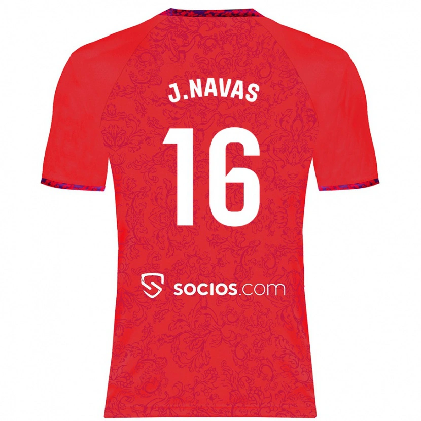 Danxen Hombre Camiseta Jesús Navas #16 Rojo 2ª Equipación 2024/25 La Camisa México