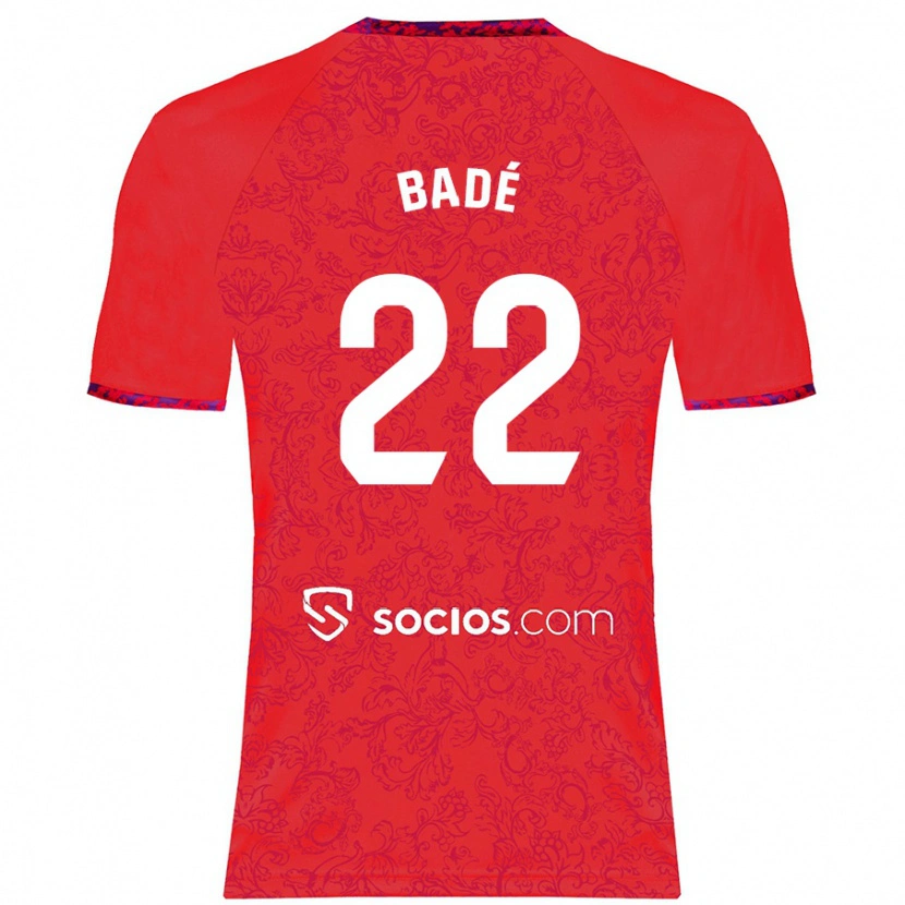 Danxen Hombre Camiseta Loïc Badé #22 Rojo 2ª Equipación 2024/25 La Camisa México
