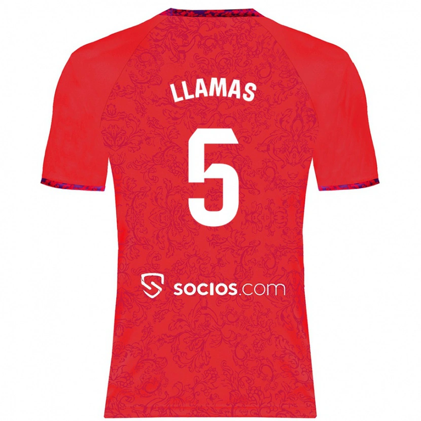 Danxen Hombre Camiseta Eva Llamas #5 Rojo 2ª Equipación 2024/25 La Camisa México