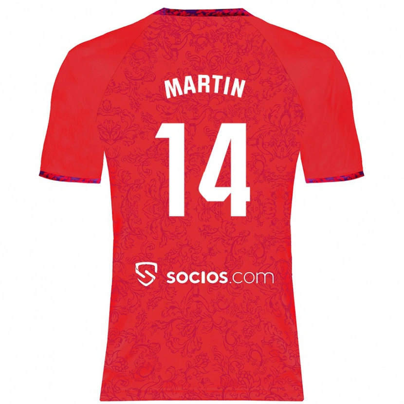 Danxen Hombre Camiseta Nazareth Martín #14 Rojo 2ª Equipación 2024/25 La Camisa México