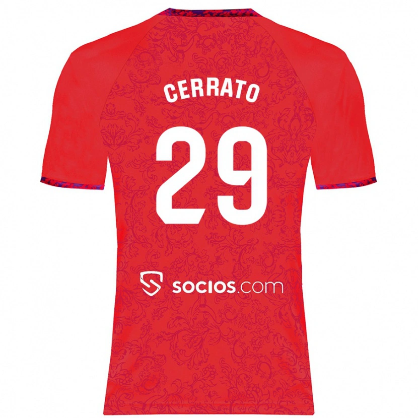 Danxen Hombre Camiseta Alba Cerrato #29 Rojo 2ª Equipación 2024/25 La Camisa México