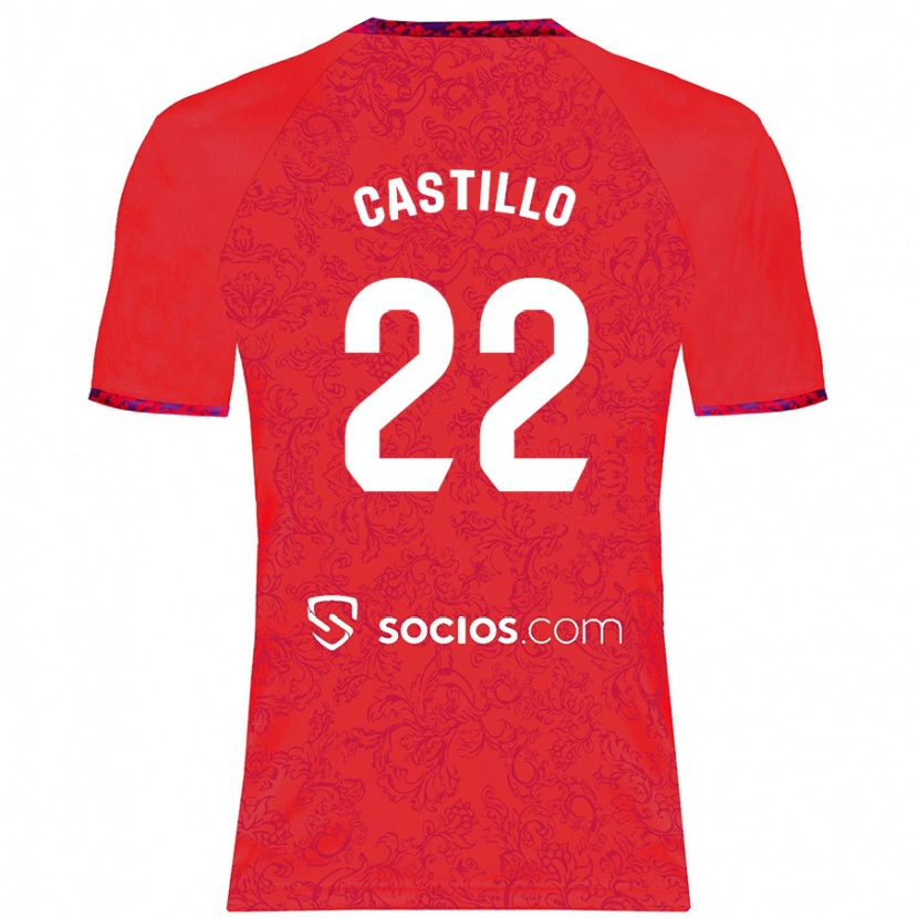 Danxen Hombre Camiseta José Castillo #22 Rojo 2ª Equipación 2024/25 La Camisa México