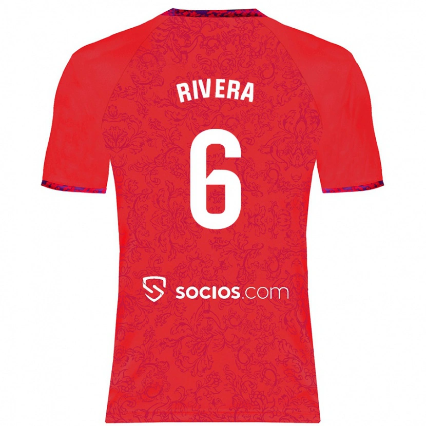 Danxen Hombre Camiseta Pablo Rivera #6 Rojo 2ª Equipación 2024/25 La Camisa México