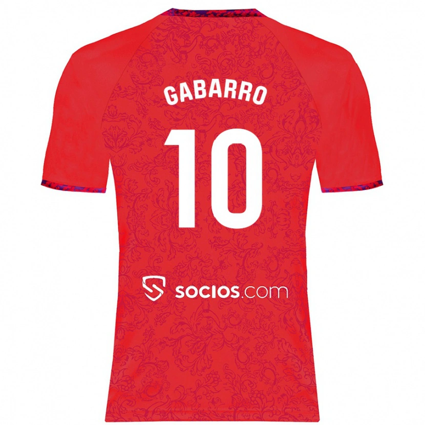Danxen Hombre Camiseta María Inmaculada Gabarro Romero #10 Rojo 2ª Equipación 2024/25 La Camisa México