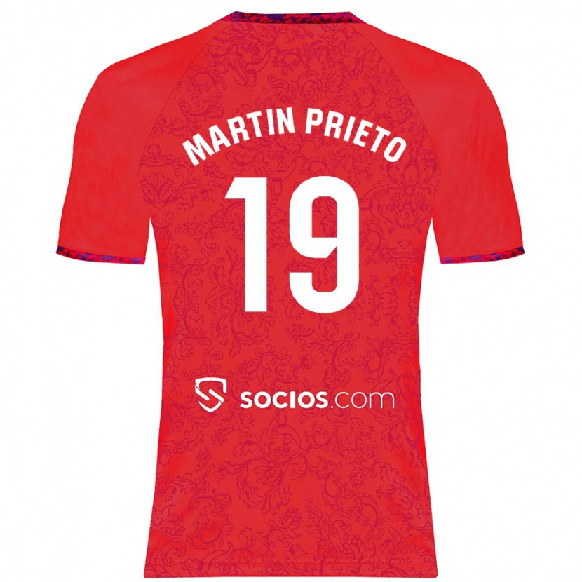 Danxen Hombre Camiseta Cristina Martín-Prieto Gutiérrez #19 Rojo 2ª Equipación 2024/25 La Camisa México