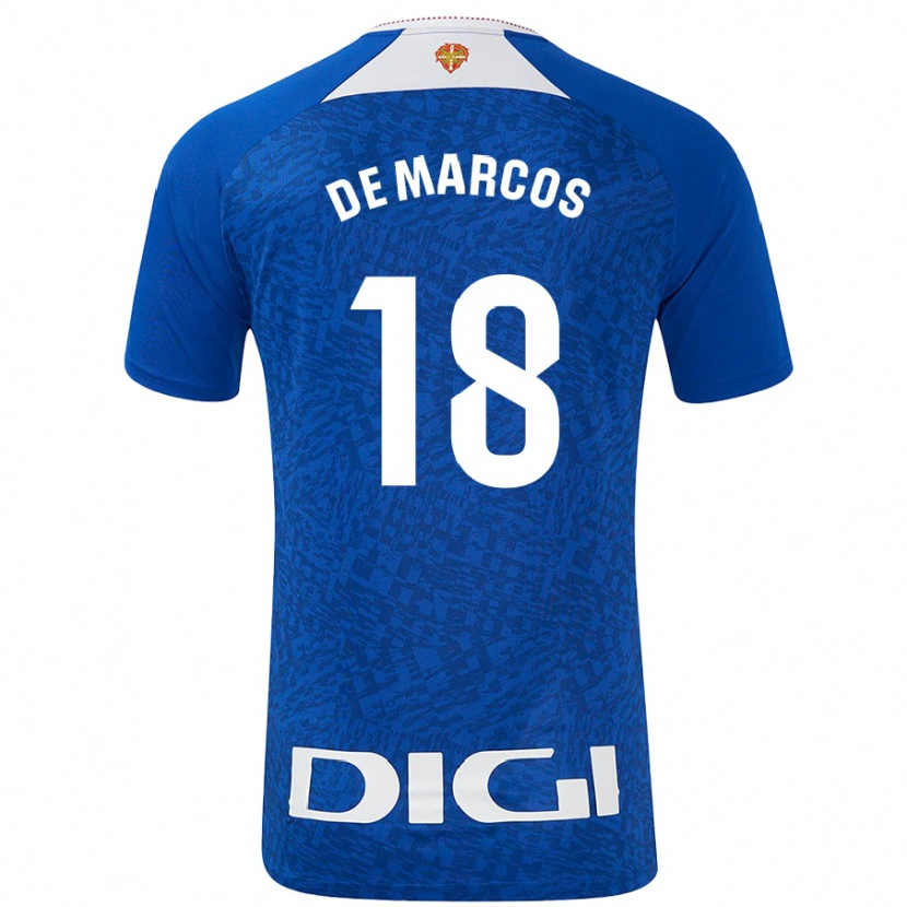 Danxen Hombre Camiseta Óscar De Marcos #18 Azul Real 2ª Equipación 2024/25 La Camisa México