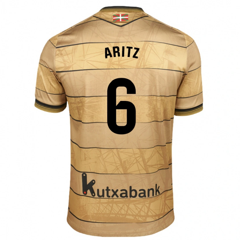 Danxen Hombre Camiseta Aritz Elustondo #6 Marrón 2ª Equipación 2024/25 La Camisa México