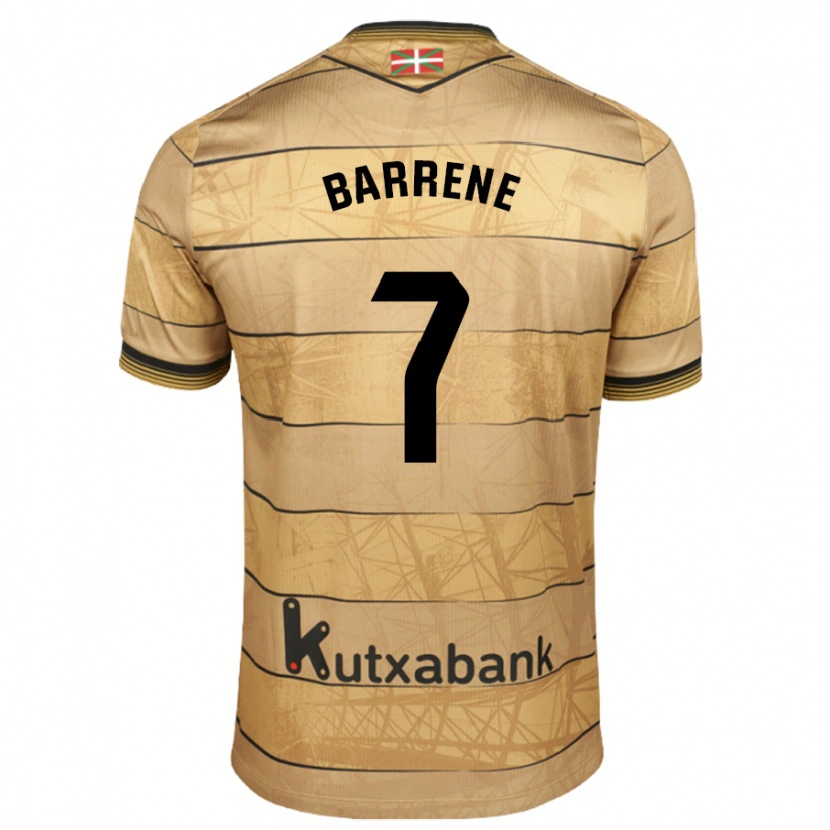 Danxen Hombre Camiseta Ander Barrenetxea #7 Marrón 2ª Equipación 2024/25 La Camisa México