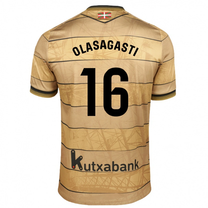 Danxen Hombre Camiseta Jon Ander Olasagasti #16 Marrón 2ª Equipación 2024/25 La Camisa México