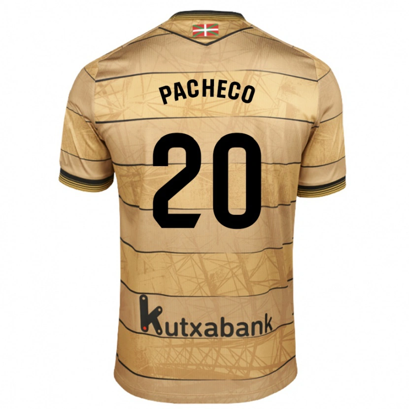 Danxen Hombre Camiseta Jon Pacheco #20 Marrón 2ª Equipación 2024/25 La Camisa México