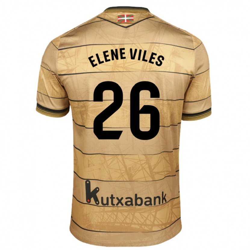 Danxen Hombre Camiseta Elene Viles Odriozola #26 Marrón 2ª Equipación 2024/25 La Camisa México