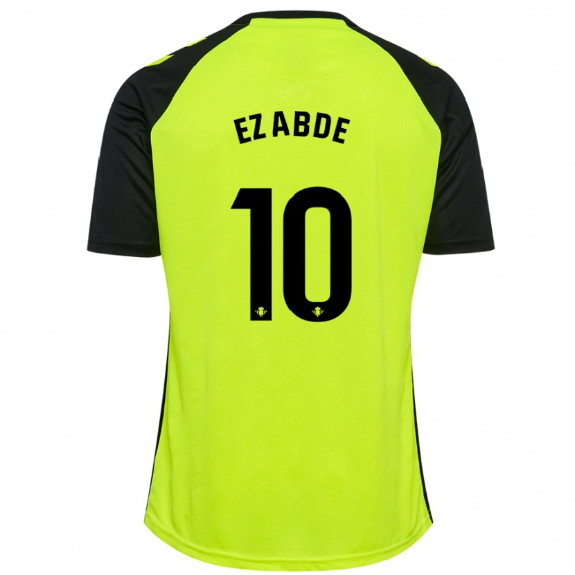 Danxen Hombre Camiseta Abde Ezzalzouli #10 Amarillo Fluorescente Negro 2ª Equipación 2024/25 La Camisa México