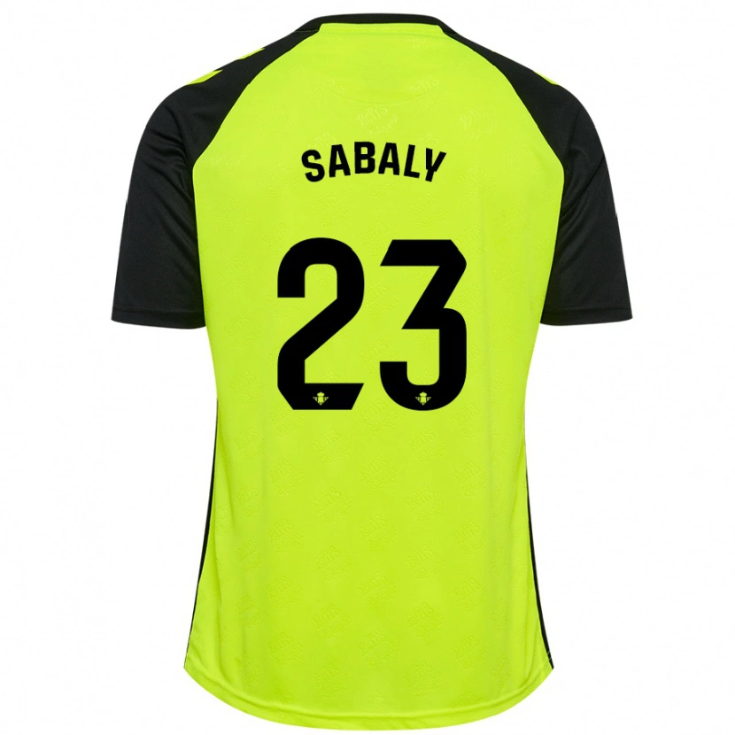 Danxen Hombre Camiseta Youssouf Sabaly #23 Amarillo Fluorescente Negro 2ª Equipación 2024/25 La Camisa México