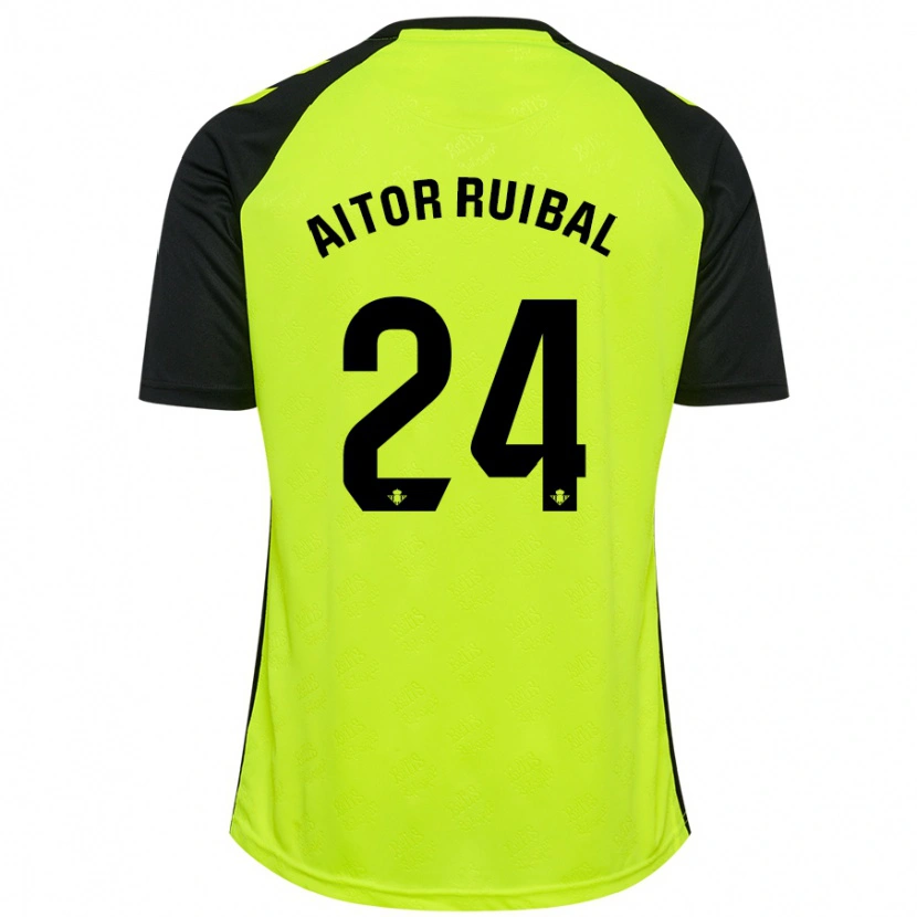 Danxen Hombre Camiseta Aitor Ruibal #24 Amarillo Fluorescente Negro 2ª Equipación 2024/25 La Camisa México