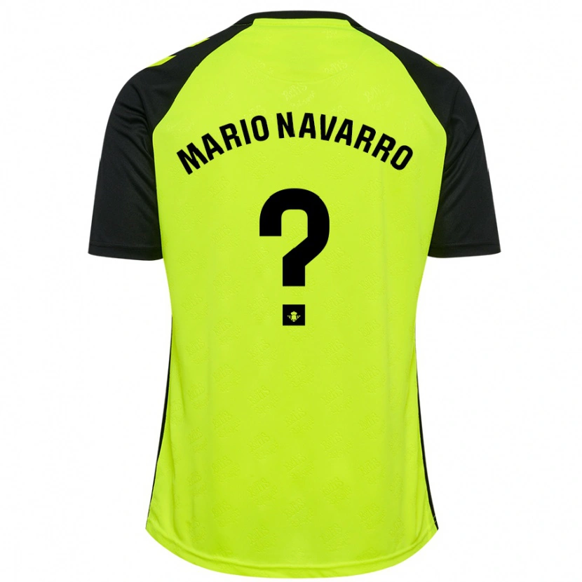 Danxen Hombre Camiseta Mario Navarro #0 Amarillo Fluorescente Negro 2ª Equipación 2024/25 La Camisa México