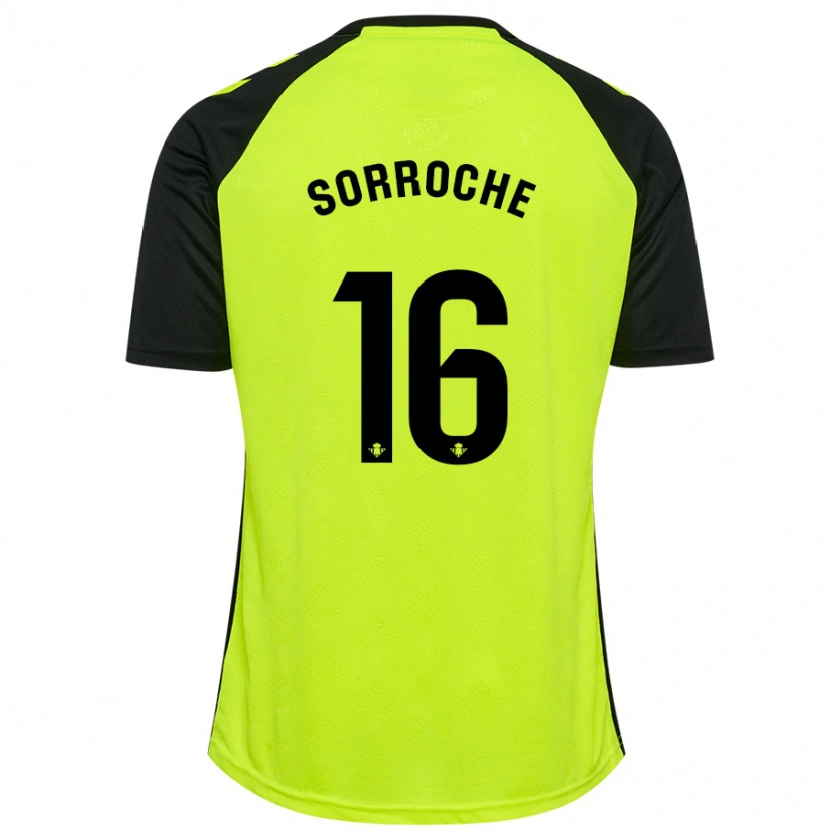 Danxen Hombre Camiseta Ginés Sorroche #16 Amarillo Fluorescente Negro 2ª Equipación 2024/25 La Camisa México