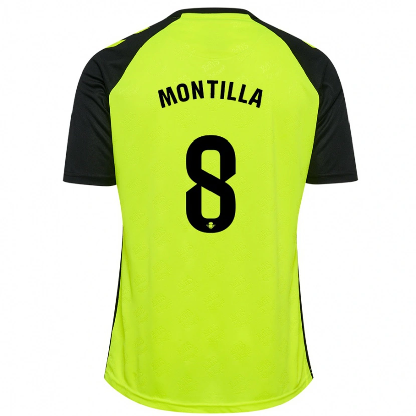 Danxen Hombre Camiseta Natalia Montilla #8 Amarillo Fluorescente Negro 2ª Equipación 2024/25 La Camisa México