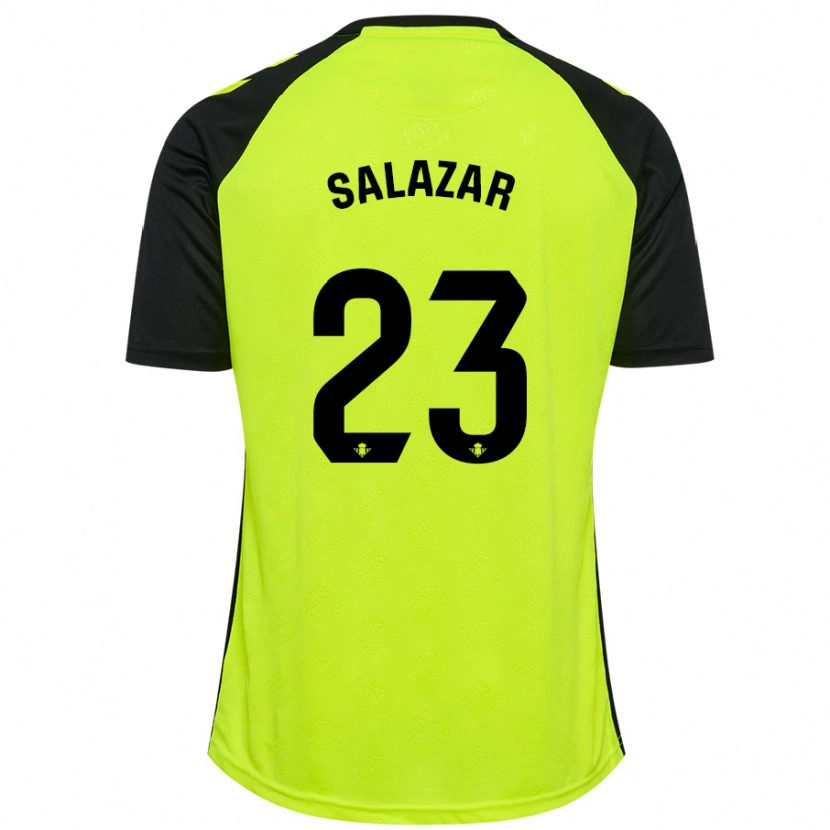 Danxen Hombre Camiseta Noelia Salazar #23 Amarillo Fluorescente Negro 2ª Equipación 2024/25 La Camisa México