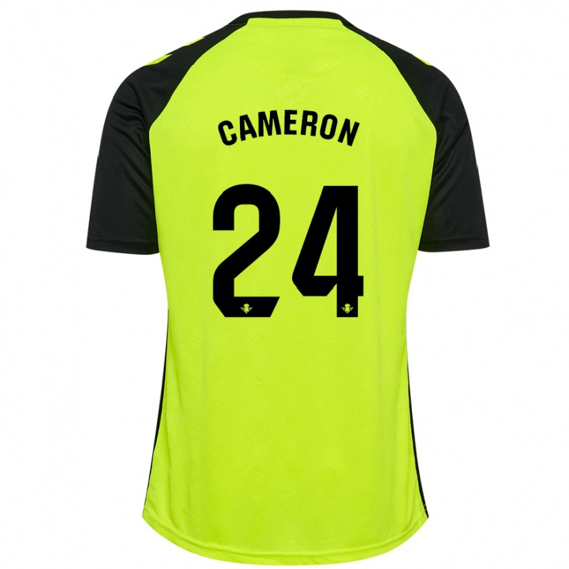 Danxen Hombre Camiseta Tiffany Cameron #24 Amarillo Fluorescente Negro 2ª Equipación 2024/25 La Camisa México