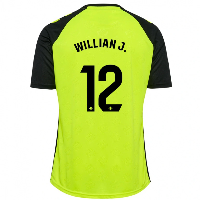 Danxen Hombre Camiseta Willian José #12 Amarillo Fluorescente Negro 2ª Equipación 2024/25 La Camisa México