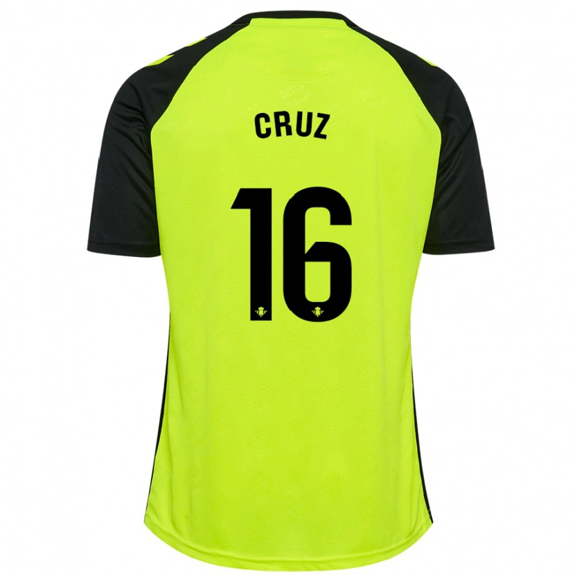 Danxen Hombre Camiseta Juan Cruz #16 Amarillo Fluorescente Negro 2ª Equipación 2024/25 La Camisa México