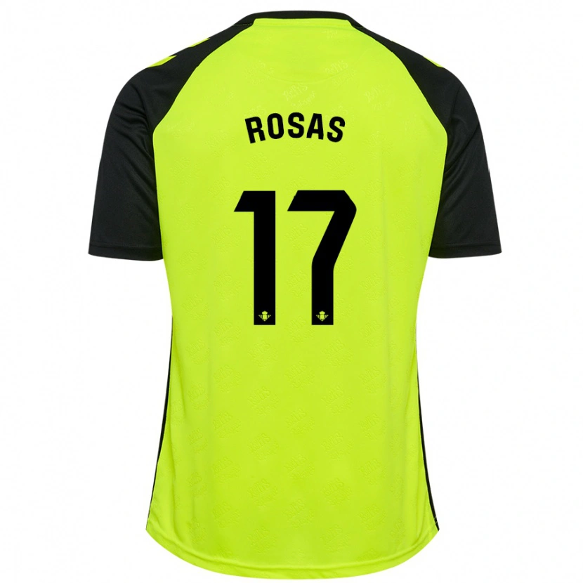 Danxen Hombre Camiseta Berto Rosas #17 Amarillo Fluorescente Negro 2ª Equipación 2024/25 La Camisa México