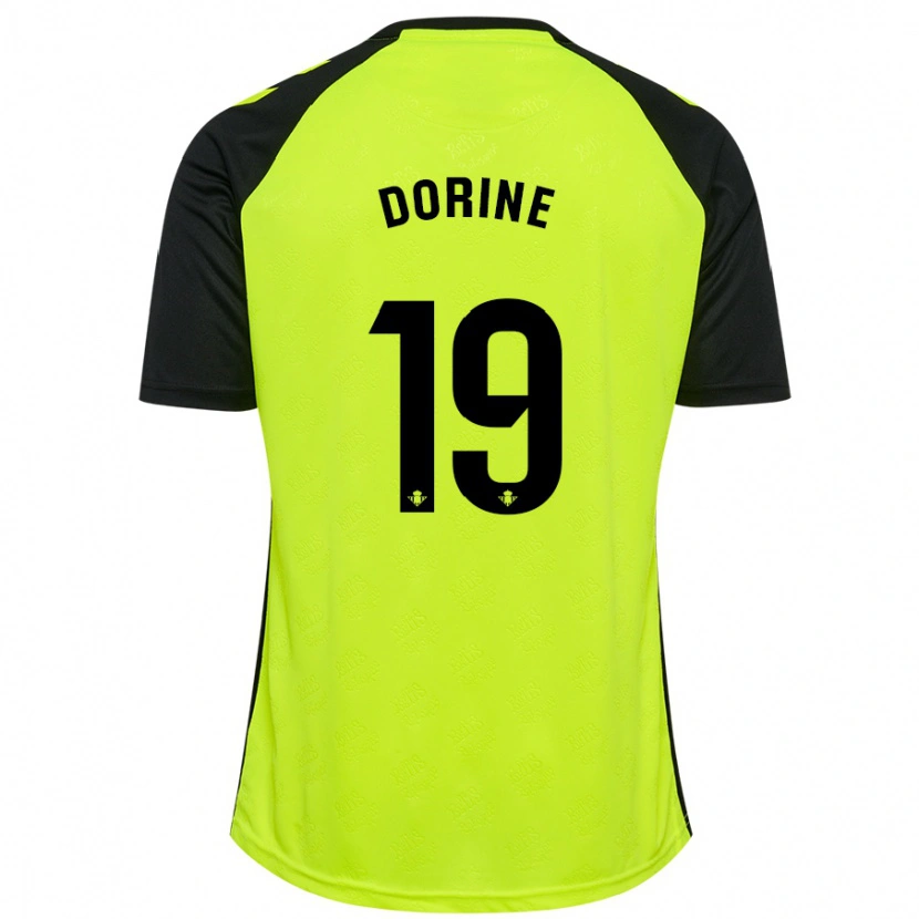 Danxen Hombre Camiseta Dorine Nina Chuigoue #19 Amarillo Fluorescente Negro 2ª Equipación 2024/25 La Camisa México