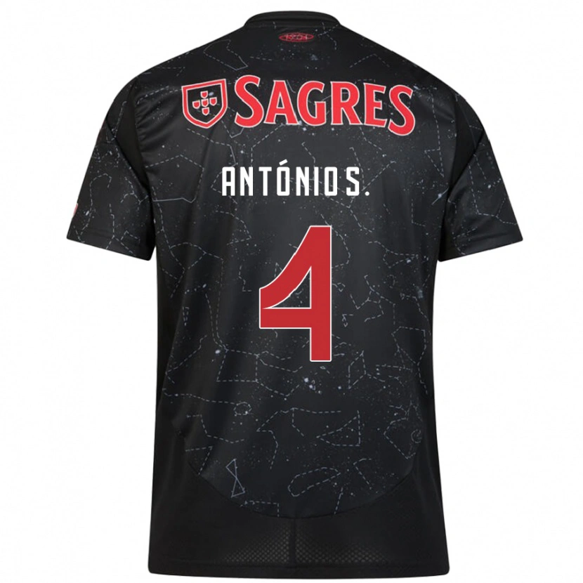 Danxen Hombre Camiseta António Silva #4 Negro Rojo 2ª Equipación 2024/25 La Camisa México