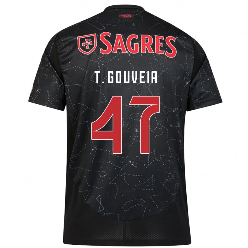 Danxen Hombre Camiseta Tiago Gouveia #47 Negro Rojo 2ª Equipación 2024/25 La Camisa México