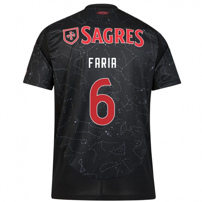 Danxen Hombre Camiseta Andreia Faria #6 Negro Rojo 2ª Equipación 2024/25 La Camisa México