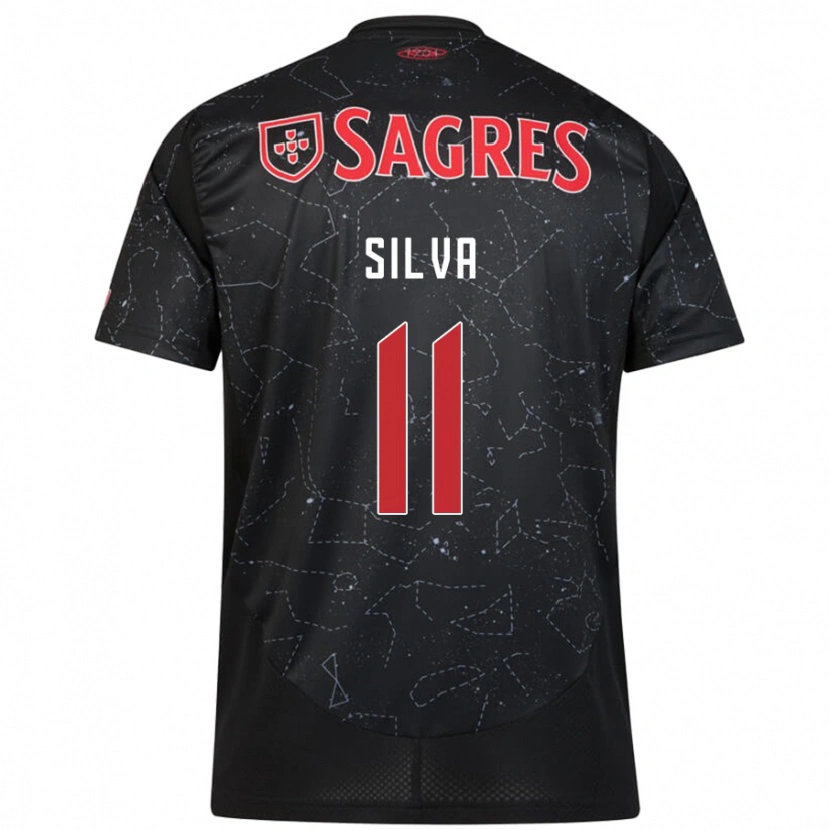 Danxen Hombre Camiseta Jéssica Silva #11 Negro Rojo 2ª Equipación 2024/25 La Camisa México