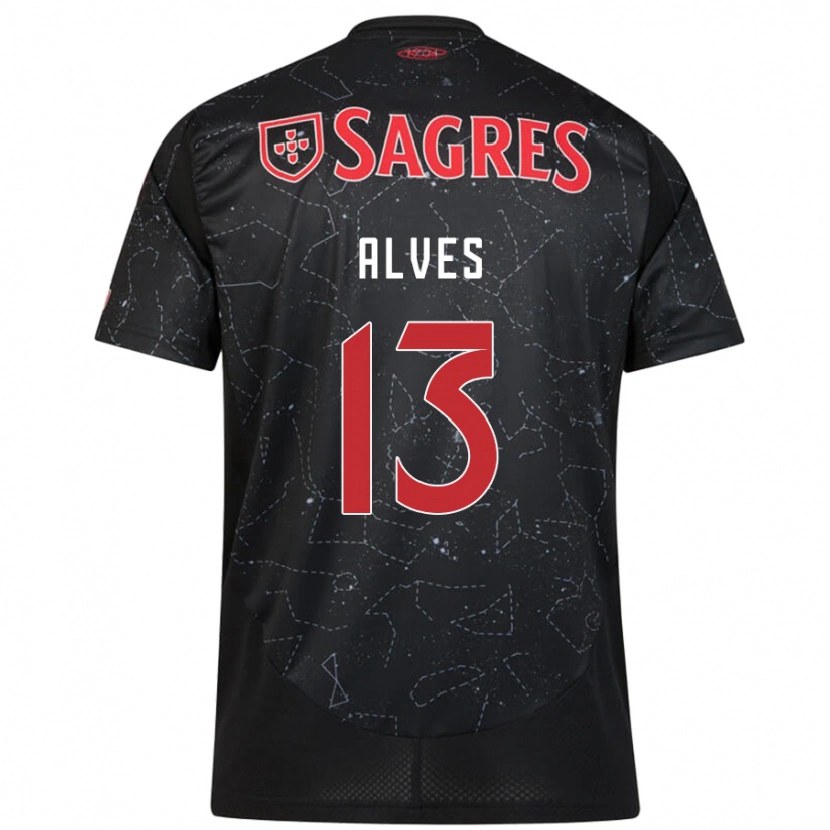 Danxen Hombre Camiseta Lúcia Alves #13 Negro Rojo 2ª Equipación 2024/25 La Camisa México