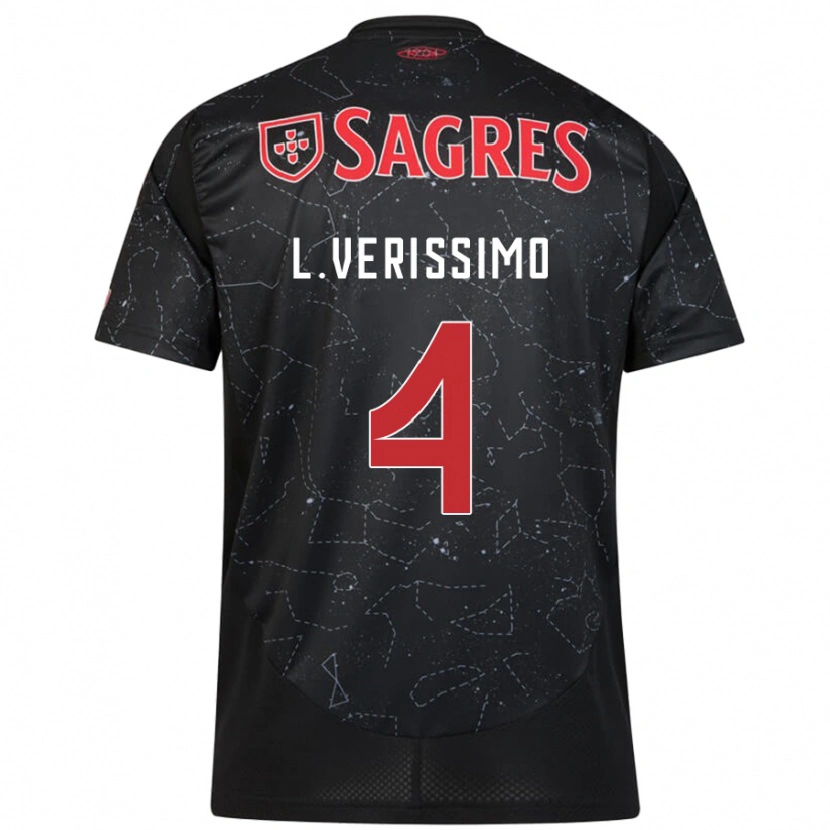 Danxen Hombre Camiseta Lucas Verissimo #4 Negro Rojo 2ª Equipación 2024/25 La Camisa México