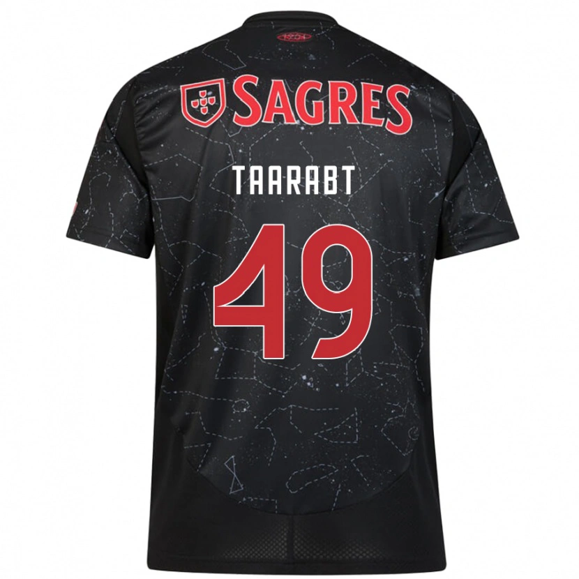 Danxen Hombre Camiseta Adel Taarabt #49 Negro Rojo 2ª Equipación 2024/25 La Camisa México