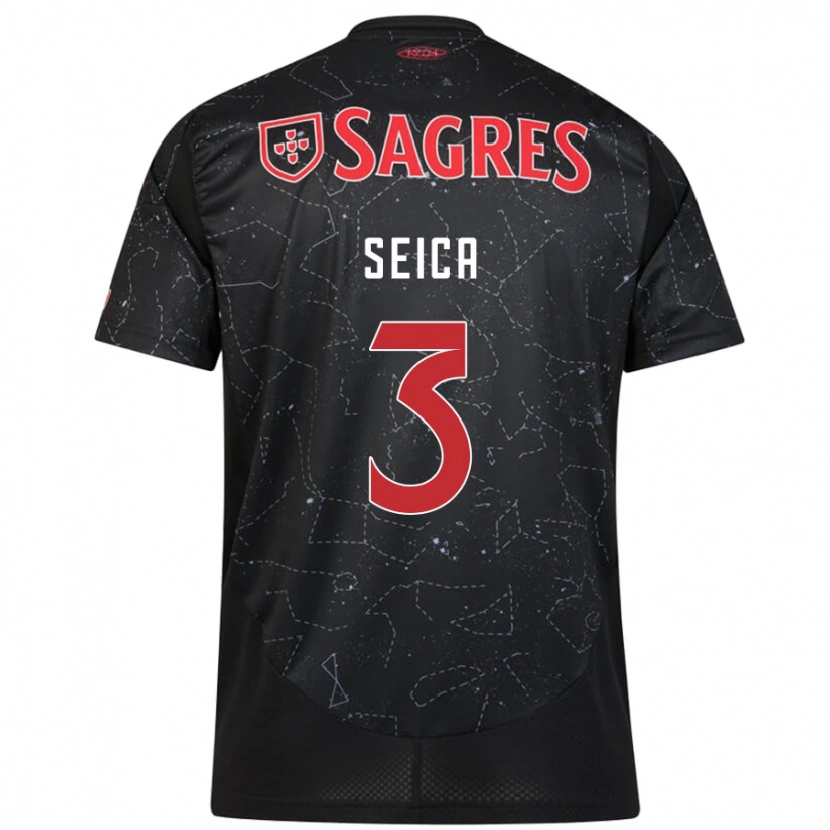 Danxen Hombre Camiseta Ana Seica #3 Negro Rojo 2ª Equipación 2024/25 La Camisa México