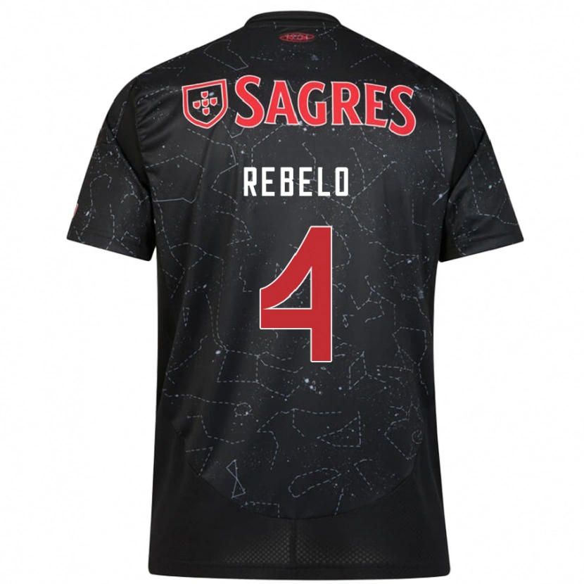 Danxen Hombre Camiseta Silvia Rebelo #4 Negro Rojo 2ª Equipación 2024/25 La Camisa México