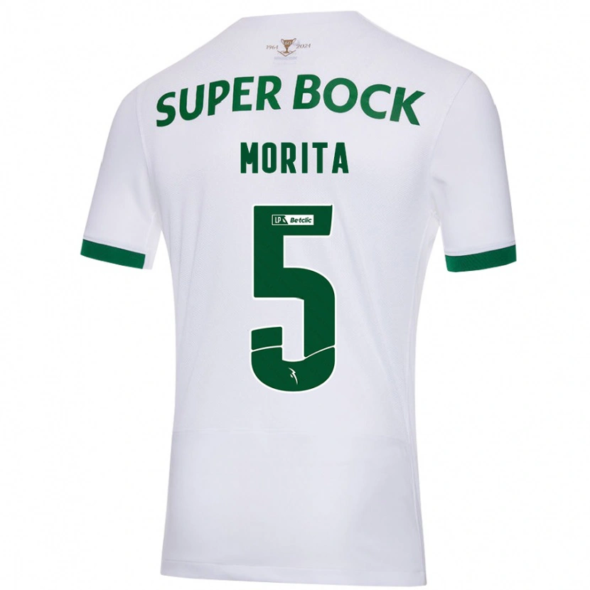 Danxen Hombre Camiseta Hidemasa Morita #5 Blanco Verde 2ª Equipación 2024/25 La Camisa México