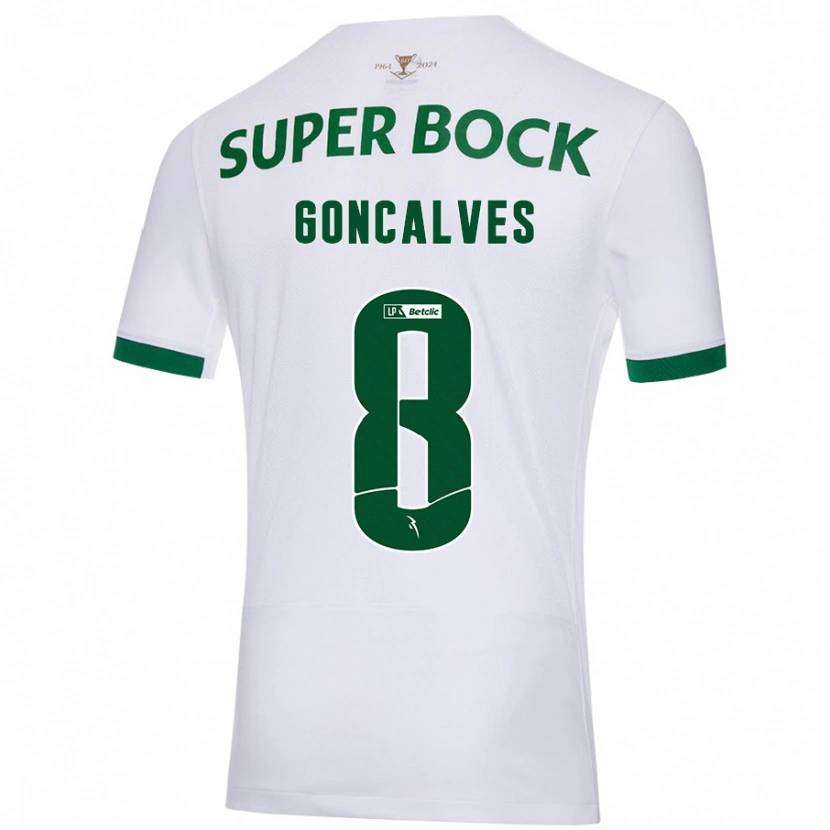 Danxen Hombre Camiseta Pedro Gonçalves #8 Blanco Verde 2ª Equipación 2024/25 La Camisa México