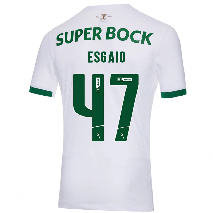 Danxen Hombre Camiseta Ricardo Esgaio #47 Blanco Verde 2ª Equipación 2024/25 La Camisa México