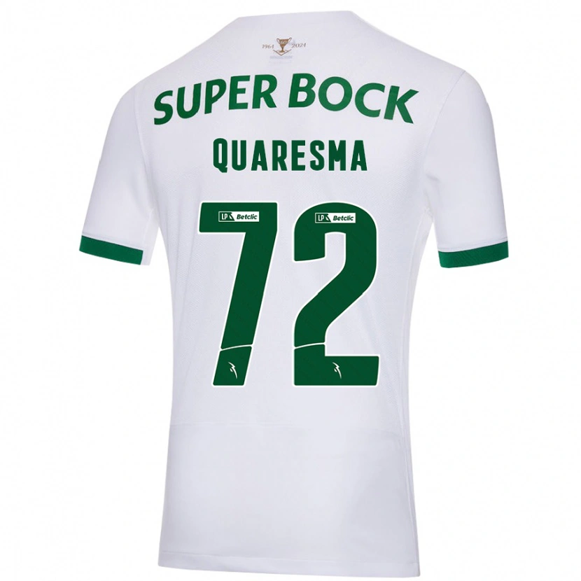 Danxen Hombre Camiseta Eduardo Quaresma #72 Blanco Verde 2ª Equipación 2024/25 La Camisa México