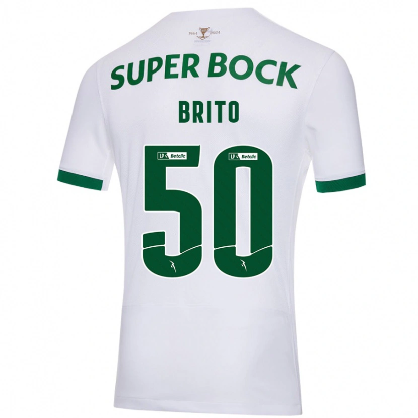 Danxen Hombre Camiseta Alexandre Brito #50 Blanco Verde 2ª Equipación 2024/25 La Camisa México