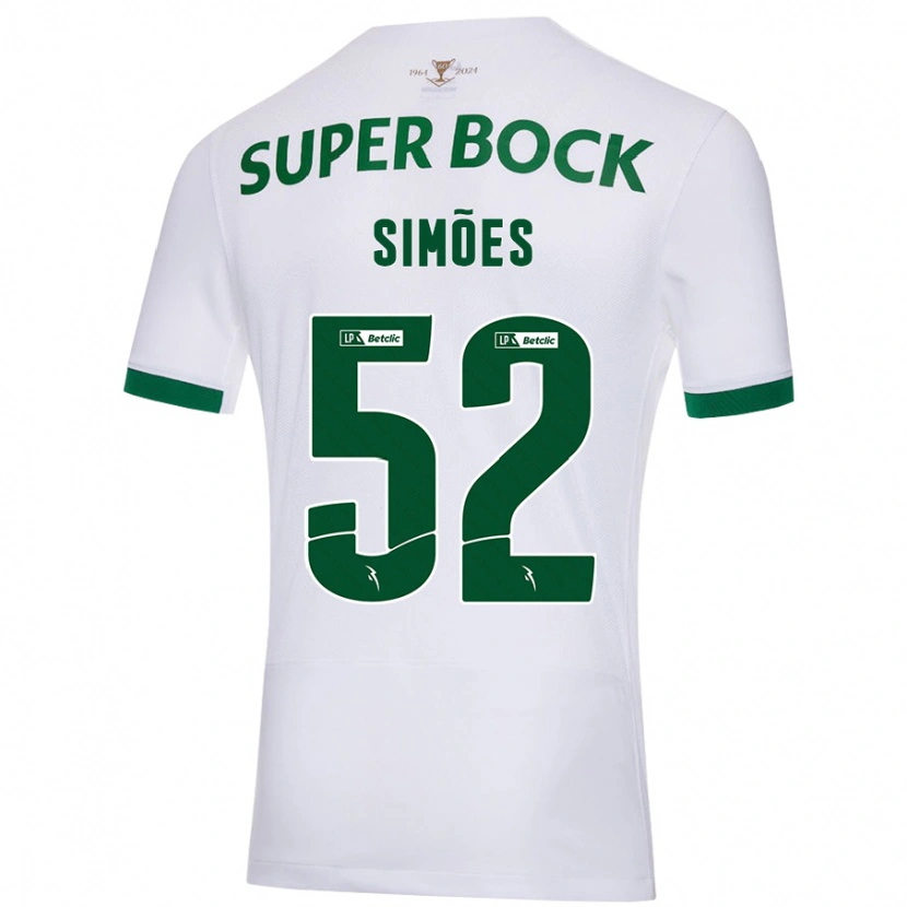 Danxen Hombre Camiseta João Simões #52 Blanco Verde 2ª Equipación 2024/25 La Camisa México