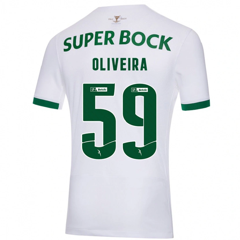 Danxen Hombre Camiseta Kauã Oliveira #59 Blanco Verde 2ª Equipación 2024/25 La Camisa México