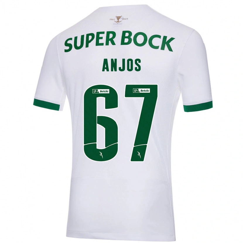 Danxen Hombre Camiseta Lucas Anjos #67 Blanco Verde 2ª Equipación 2024/25 La Camisa México