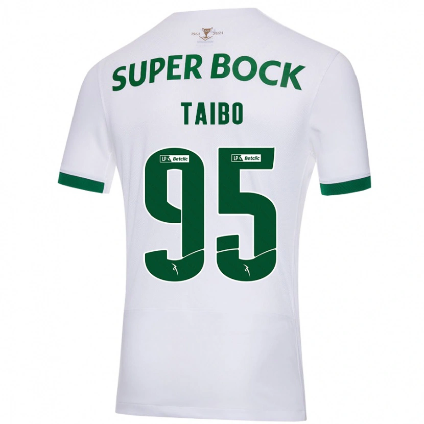 Danxen Hombre Camiseta Lucas Taibo #95 Blanco Verde 2ª Equipación 2024/25 La Camisa México