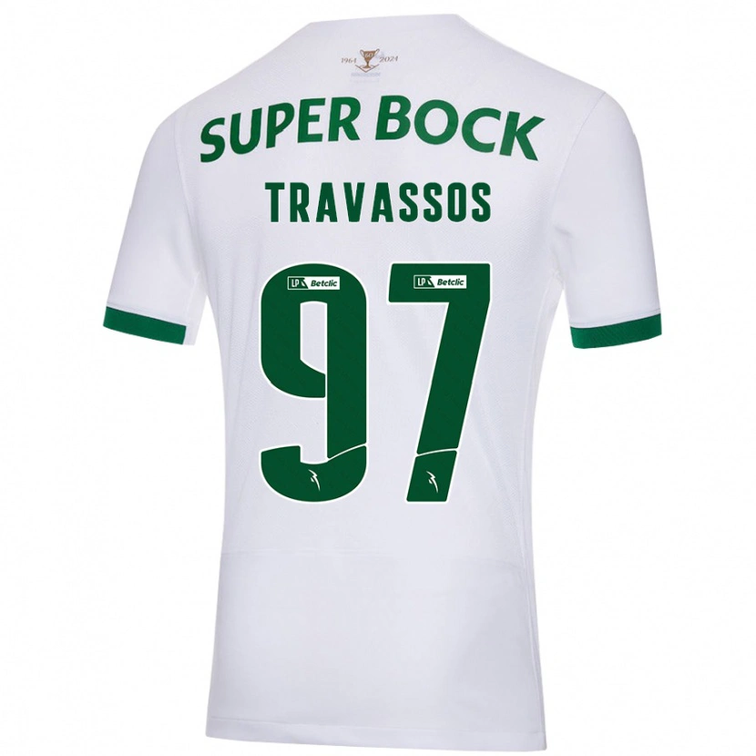 Danxen Hombre Camiseta Travassos #97 Blanco Verde 2ª Equipación 2024/25 La Camisa México