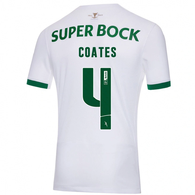 Danxen Hombre Camiseta Sebastián Coates #4 Blanco Verde 2ª Equipación 2024/25 La Camisa México